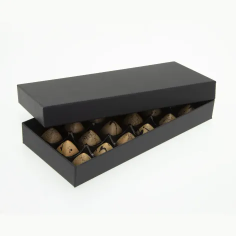 18 Choc Board Box and Lid Black Textured - Pack of 20